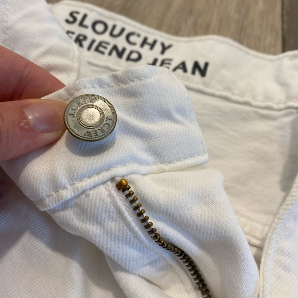 J. Crew Slouchy boyfriend jean White with distressing - Picture 6 of 8